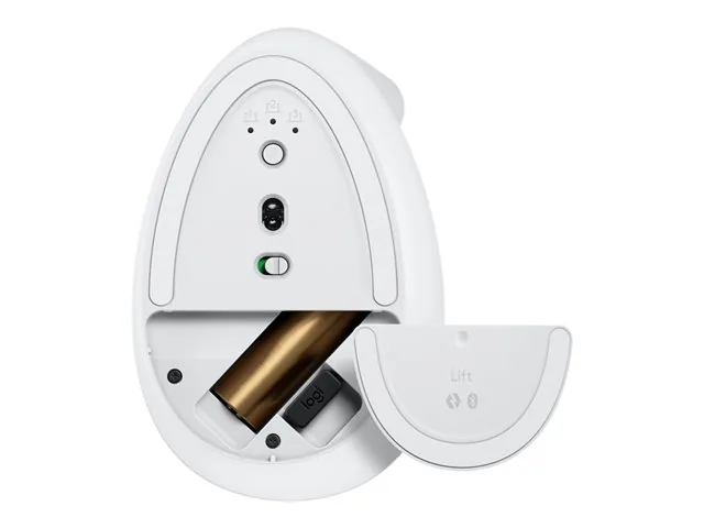 Logitech Lift Vertical Ergonomic Mouse - Mouse vertical - ergonómico - 6 botones-inalámbrico - 2.4 GHz, Bluetooth-receptor de USB Logitech Logi Bolt-blanco hueso