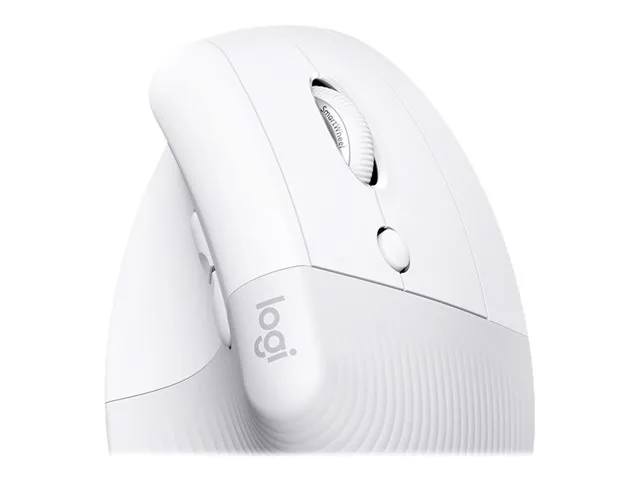 Logitech Lift Vertical Ergonomic Mouse - Mouse vertical - ergonómico - 6 botones-inalámbrico - 2.4 GHz, Bluetooth-receptor de USB Logitech Logi Bolt-blanco hueso