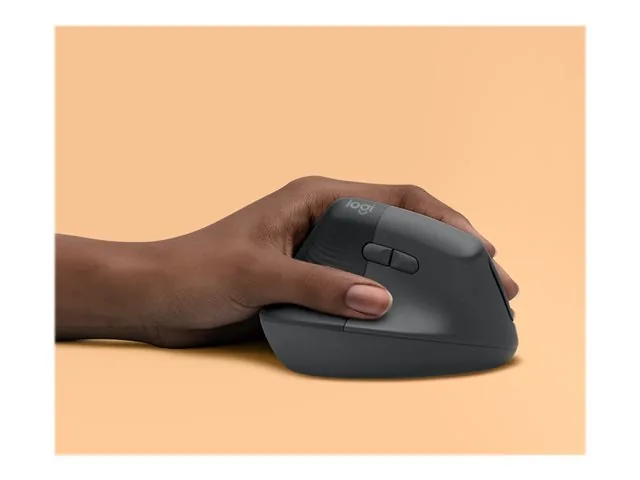 Logitech Lift Left Vertical Ergonomic Mouse - Mouse vertical - ergonómico - zurdo - 6 botones-inalámbrico - 2.4 GHz, Bluetooth-receptor de USB Logitech Logi Bolt-grafito