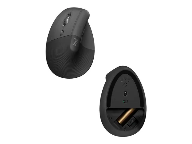 Logitech Lift Left Vertical Ergonomic Mouse - Mouse vertical - ergonómico - zurdo - 6 botones-inalámbrico - 2.4 GHz, Bluetooth-receptor de USB Logitech Logi Bolt-grafito