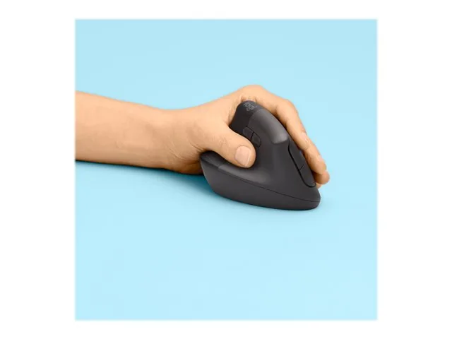 Logitech Lift Left Vertical Ergonomic Mouse - Mouse vertical - ergonómico - zurdo - 6 botones-inalámbrico - 2.4 GHz, Bluetooth-receptor de USB Logitech Logi Bolt-grafito