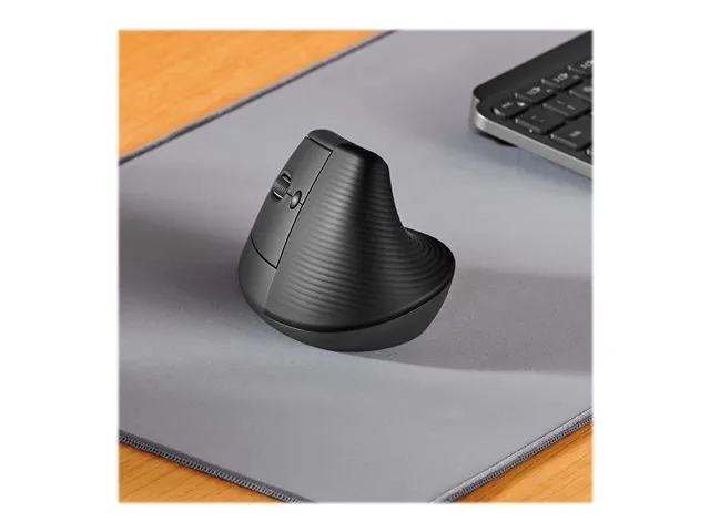Logitech Lift Left Vertical Ergonomic Mouse - Mouse vertical - ergonómico - zurdo - 6 botones-inalámbrico - 2.4 GHz, Bluetooth-receptor de USB Logitech Logi Bolt-grafito