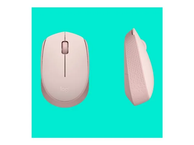 Logitech M170 Wireless Mouse, Ambidextrous, Rose - Mouse - diestro y zurdo - óptico - 3 botones-inalámbrico - 2.4 GHz-receptor inalámbrico USB-rosa