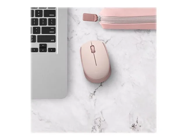 Logitech M170 Wireless Mouse, Ambidextrous, Rose - Mouse - diestro y zurdo - óptico - 3 botones-inalámbrico - 2.4 GHz-receptor inalámbrico USB-rosa