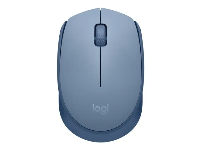 Logitech M170 Wireless Mouse, Ambidextrous, Blue Gray - Mouse - diestro y zurdo - óptico - 3 botones-inalámbrico - 2.4 GHz-receptor inalámbrico USB-azul/gris