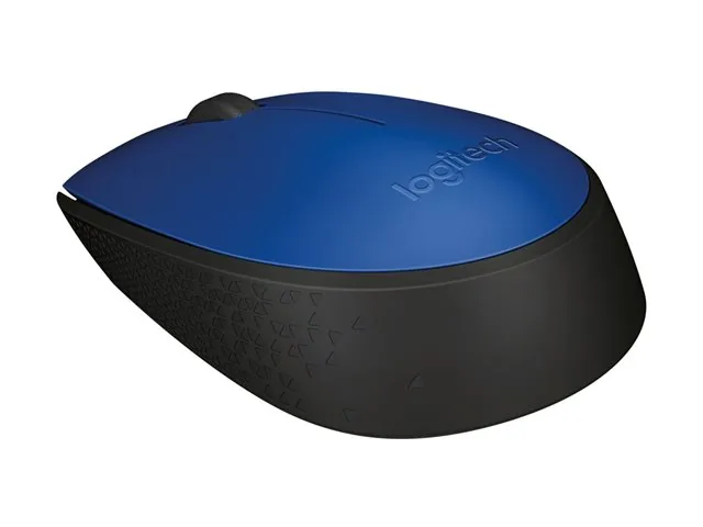 Logitech M170 Wireless Mouse, Ambidextrous, Blue Gray - Mouse - diestro y zurdo - óptico - 3 botones-inalámbrico - 2.4 GHz-receptor inalámbrico USB-azul/gris