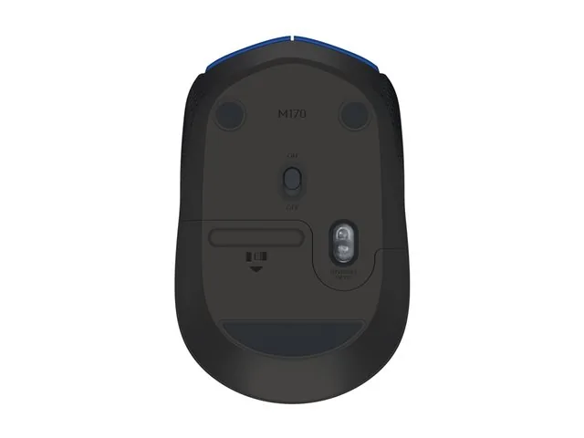 Logitech M170 Wireless Mouse, Ambidextrous, Blue Gray - Mouse - diestro y zurdo - óptico - 3 botones-inalámbrico - 2.4 GHz-receptor inalámbrico USB-azul/gris