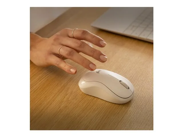 Logitech M240 Silent Bluetooth Mouse, Compact, Portable, Smooth Tracking, Off-white - Mouse - 3 botones - inalámbrico-Bluetooth-blanco hueso
