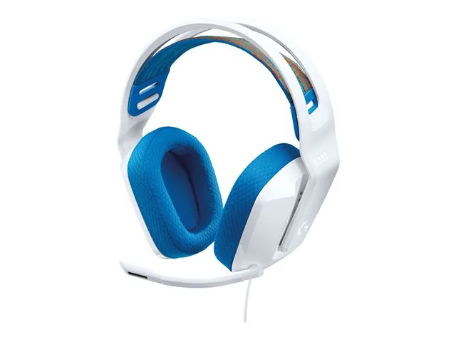 Logitech G G335 Wired Gaming Headset - Audífono - tamaño completo - cableado-conector de 3,5 mm-blanco-certificado Discord