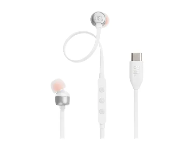 JBL TUNE 310C - Audífonos internos con micro - en oreja - cableado-USB-C-blanco