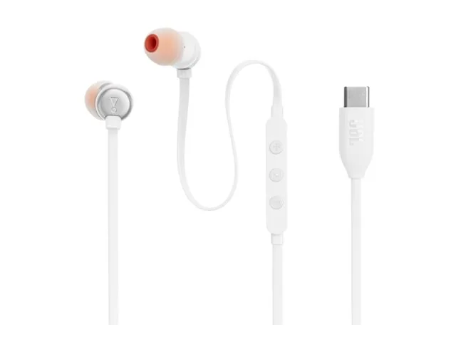 JBL TUNE 310C - Audífonos internos con micro - en oreja - cableado-USB-C-blanco