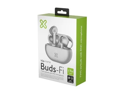 Klip Xtreme - Audífonos inalámbricos verdaderos - Para Teléfono / Para Electrónica Portátil / Para Tablet - Inalámbricos - 17Hrs IPX Gris