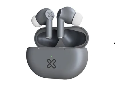 Klip Xtreme - Audífonos inalámbricos verdaderos - Para Teléfono / Para Electrónica Portátil / Para Tablet - Inalámbricos - 17Hrs IPX Gris