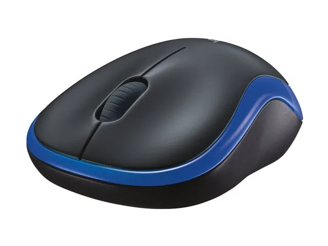 Logitech M185 - Mouse - diestro y zurdo - óptico-inalámbrico - 2.4 GHz-receptor inalámbrico USB-azul