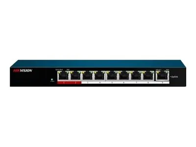 Hikvision DS-3E0109P-E/M - Switch - sin gestionar - 9 x 10/100 (PoE) + 1 x 10/100 (enlace ascendente)-sobremesa, montaje en pared-PoE (58 W)