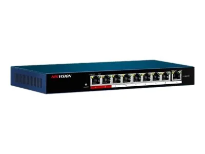 Hikvision DS-3E0109P-E/M - Switch - sin gestionar - 9 x 10/100 (PoE) + 1 x 10/100 (enlace ascendente)-sobremesa, montaje en pared-PoE (58 W)