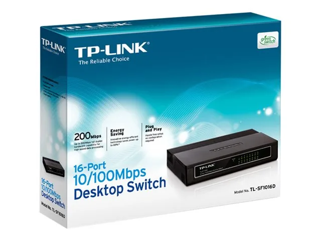 TP-Link TL-SF1016D Switch de Escritorio de 16 Puertos 10/100Mbps - Switch - 16 x 10/100 - Postre