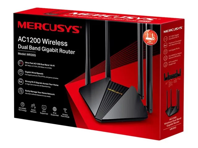 Mercusys MR30G V1 - Router inalámbrico 1GbE - Wi-Fi 5 - Doble banda